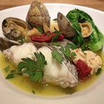 スガハラ - 出水 真鯛 アクアパッツァ(風)（筍 + 茎立菜）（アップ）