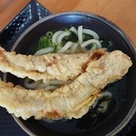 Kogane Seimenjo - かけ小(税込み230円)とゲソ天(税込み150円)のコラボレーション