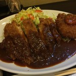 とんかつ ひろ喜 - 特選ロースとんかつ＆クリームコロッケ定食（￥1100）