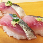Kaisen Sushi Kaikatei - 鯵の握り１貫120円