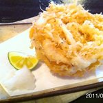 手打蕎麦 ふたば - 白エビのかき揚げ