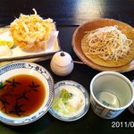 手打蕎麦 ふたば - 夏季限定メニューの白えびのかき揚げ天せいろ
