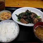 和食とよま - レバーニラ炒め定食