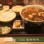 味奈登庵 - カレー南蛮そば 大盛り＋ごはん＋揚げ玉！