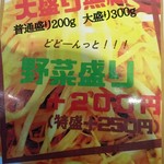 壱丁目ラーメン - 新メニューに『野菜盛り』