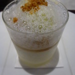 Lien - デザート（フランス産青リンゴのカクテル―ブランマンジェ、青リンゴムース、リンゴコンポート、青リンゴソルベ）