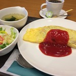 みぃ珈琲 - H.30.2.26.昼 オムライス(ケチャップ) 800円税込+セットドリンク(ホットコーヒー) +250円税込