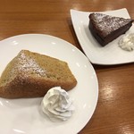 みぃ珈琲 - H.30.2.26.昼 クラシックショコラケーキ 450円税込・紅茶のシフォンケーキ 450円税込