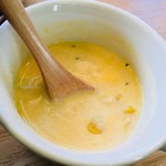 moricafe brunch&crepes - すり潰しコーンがた〜ぷり入ってます♪美味しい！