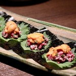 焼肉 大河 - ハバキのローストうに巻き