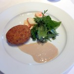 ル ボークープ - 桜エビ、牛アキレス、大麦、モッツァレラのコロッケ タケノコのサラダ