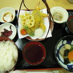 てんぷら 森 - 大海老天ぷら定食