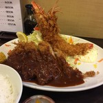 とんかつ ひろ喜 - 特選ロースとんかつ＆海老フライ定食（￥1500）