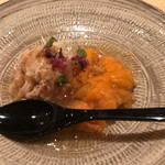 鮨 さかい - 噴火湾　毛ガニ、函館はだての雲丹