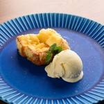 French cuisine Tempura with vanilla ice cream