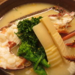 赤坂 菊乃井 - 強肴　伊勢海老具足煮　筍　菜種　花山椒