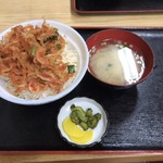 さかえ食堂 - かき揚げ丼、生桜海老セット  1100円