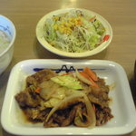 松屋 - 2011/04/28　牛肉と野菜のジンギスカンダレ炒め