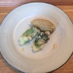 余市SAGRA - そばがき　たらのめ天ぷら