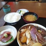 一力 - 鯛のあら煮とマグロの山掛け