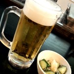 Guu Chiyoki Paa - イットクセットの、生ビールとお通し。
