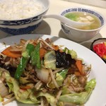 食道楽 - 野菜と肉炒め＆ライス