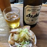 特麺コツ一丁ラーメン - 瓶ビール おつまみセット 600円