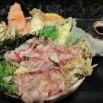 大地のうどん 東京馬場店 - 野菜天ぶっかけ