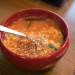 正泰苑 - 2018.4 テグタンスープ“赤”(790円)