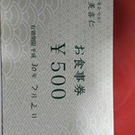 牛島商店 - ポイントカードでいただいた食事券