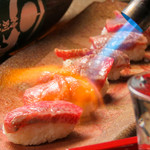 ★ Grilled right in front of you ★ Meat Sushi made with famous A5 rank meat