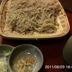 良庵 - もりそば（大盛り）　４８０円＋１００円