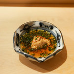 鮨 あらい - 明石のカレイ、あわびの肝ソース