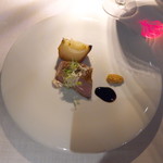 THE KAWABUN NAGOYA - 南知多ハッピーポークと新玉ねぎのロースト。塩強め、表面カリっと仕上げてあり私好み