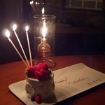 バースデーケーキ（追加注文）。いつも優しい同行者さん、ありがとう♪