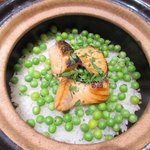 竹ざき - 鮭と空豆のご飯