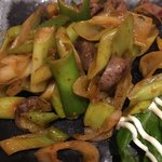 鳥実 - レバー白葱ピリ辛炒め