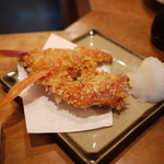 Kyuuroku - 2011/7 金目鯛刺・揚 定食に付いてくるカマのフライ 食べにくいけど美味しい