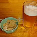 元喜 - 料理写真:お通し（筍煮）、生ビール（小）