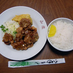 山庄 - 鶏の天ぷら定食￥700