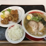 らーめん専門店ゆめや - Cランチ　らーめん&唐揚げライス・こってり醤油