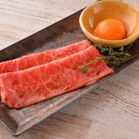 上赤身の焼きすき～濃厚な奥久慈たまごで～