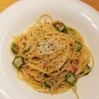 trattoria l'mante izumi - シラスのオイルベースパスタ