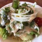 Morimori Tei - ジャンボハンバーグ定食250g 1,550円に付くサラダ