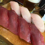 寿司の丸信 - なんだっけビンチョウと赤身