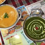 カリーゾーン - キーマカレー、チキンほうれん草カレー