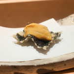 にい留 - うに、磯部揚げ