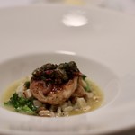 ラ・サンテ - 脳みそのムニエルとタケノコと菜花のリゾット