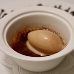 ラ・サンテ - 熊笹のクレームブリュレとキャラメルオレンジのアイス