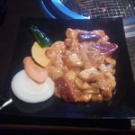 焼肉武藤道場 - 上ホルモン定食（ホルモン盛り合わせ）